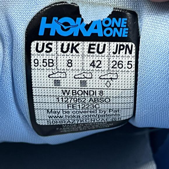 Hoka One One Bondi 8 Running Shoes Women Size 9.5 Blue Purple Cushion Sneakers - Picture 8 of 11